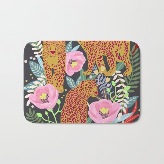 The leopard at night, leopard print, animal print Bath Mat