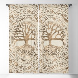 Tree of life -Yggdrasil Runic Pattern Blackout Curtain