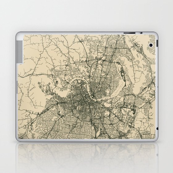 Nashville, Tennessee - Vintage City Map - USA Town - Retro Aesthetic Laptop & iPad Skin
