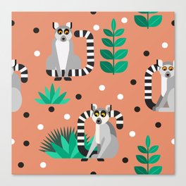 Lemur pattern Canvas Print