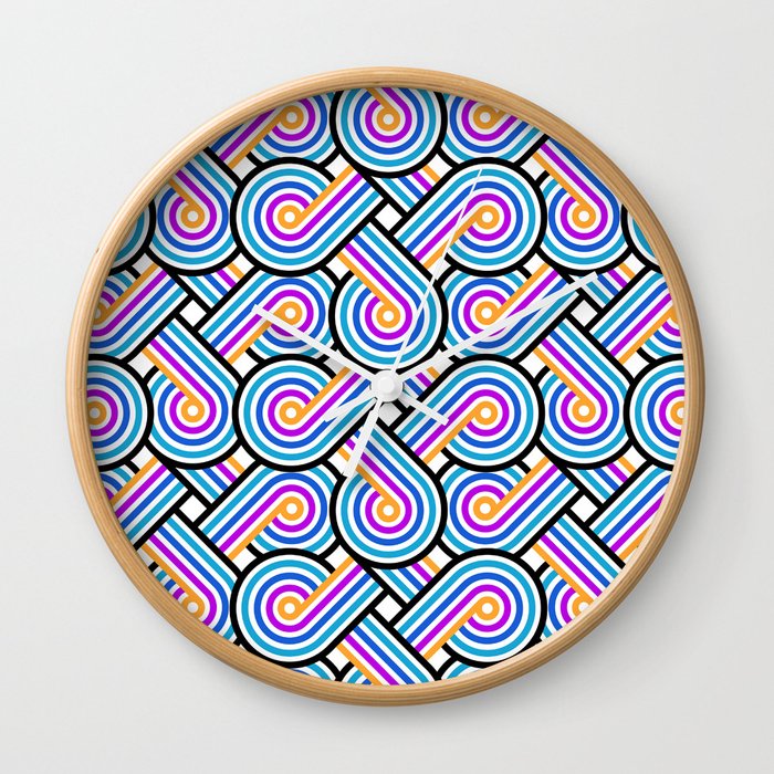 Celtic Knot Modern Stripes Seamless Pattern Wall Clock