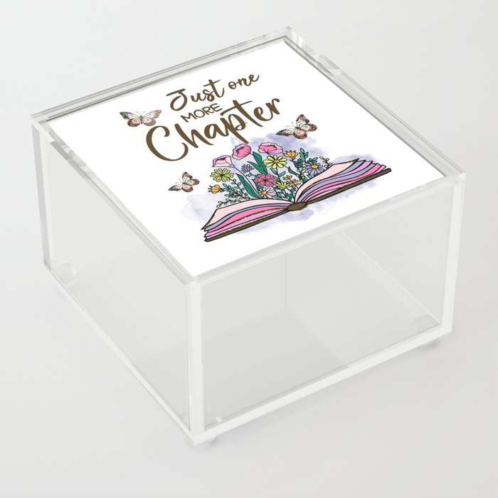 Just One More Chapter Floral Book Acrylic Box
