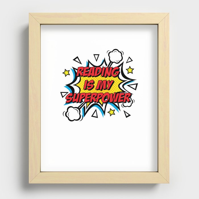 Reading Is My Superpower Recessed Framed Print