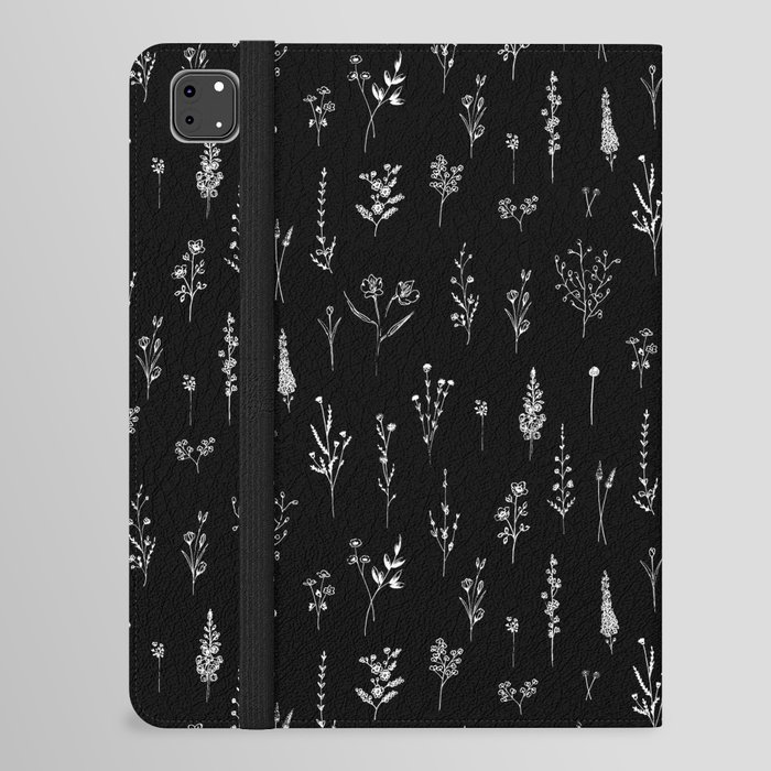 Black wildflowers iPad Folio Case