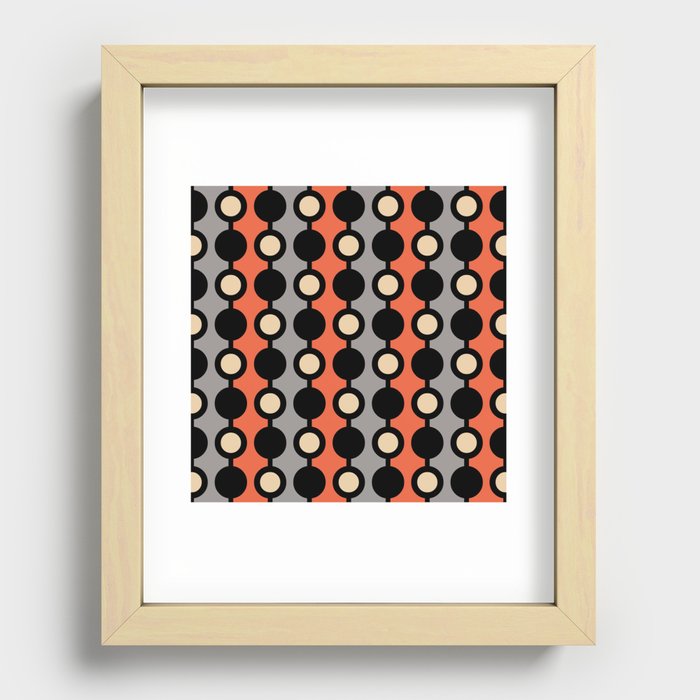 Mid Century Modern Polka Dot Beads 429 Recessed Framed Print