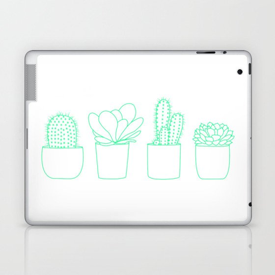 Succulents (Minty Palette) Laptop & iPad Skin