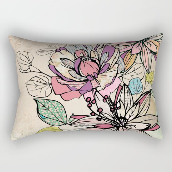 Paper Flowers #6 Rectangular Pillow