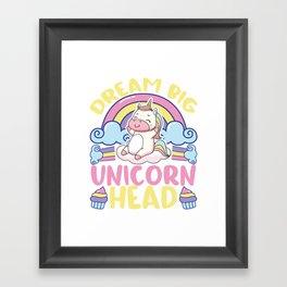 Dream Big Unicorn Head Framed Art Print