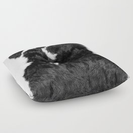 Luxe Animal Print Cowhide in Black and White Floor Pillow