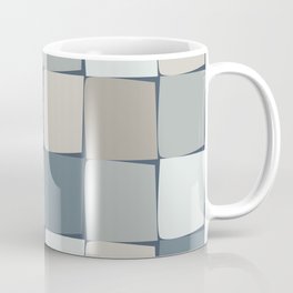 Flux Check Grid Pattern in Neutral Blue Gray Tones Mug