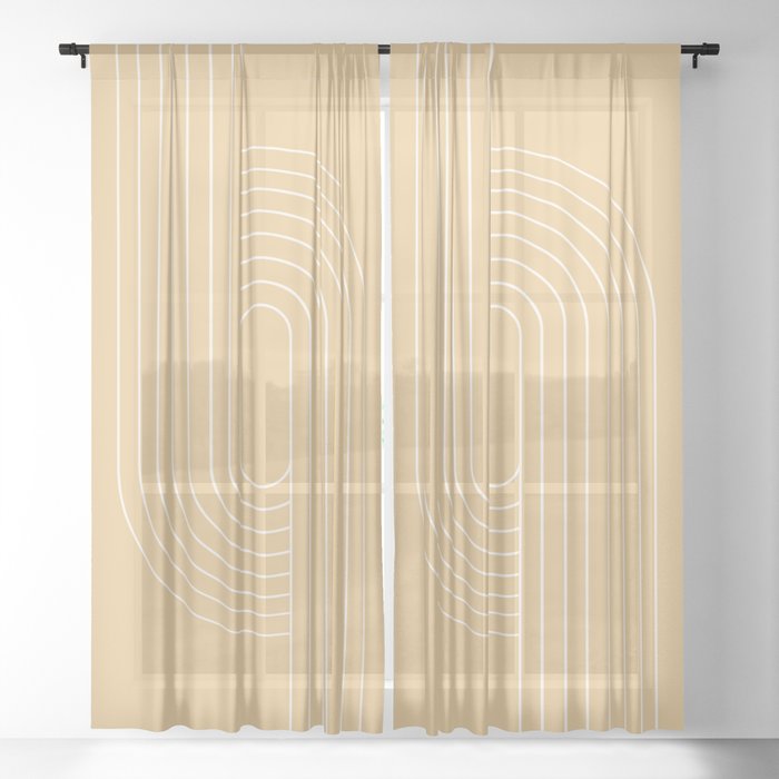 Oval Lines Abstract XXXIV Sheer Curtain