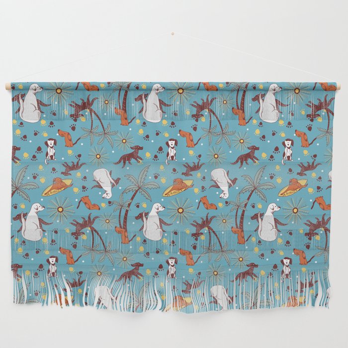 Beach Dogs - Aquamarine Wall Hanging