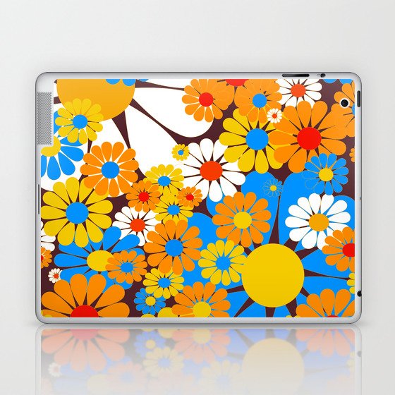 flower power sixties pattern Laptop & iPad Skin