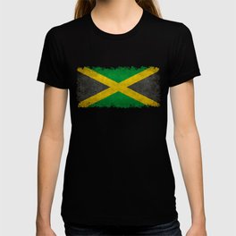 Jamaican flag, grungy style T-shirt