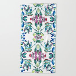 Flowers dancing in a drop of water Beach Towel