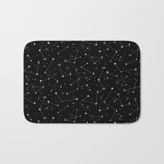 Constellations (Black) Bath Mat