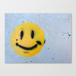 Smiley Face Spray Paint Canvas Print
