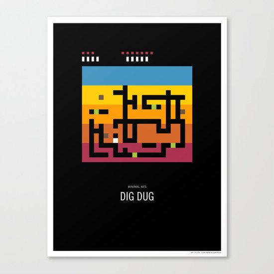 Minimal NES - Dig Dug Canvas Print
