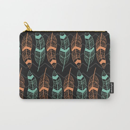 Feather in lines Carry-All Pouch