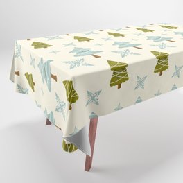 Christmas Pattern Tree Retro Floral Watercolor Tablecloth