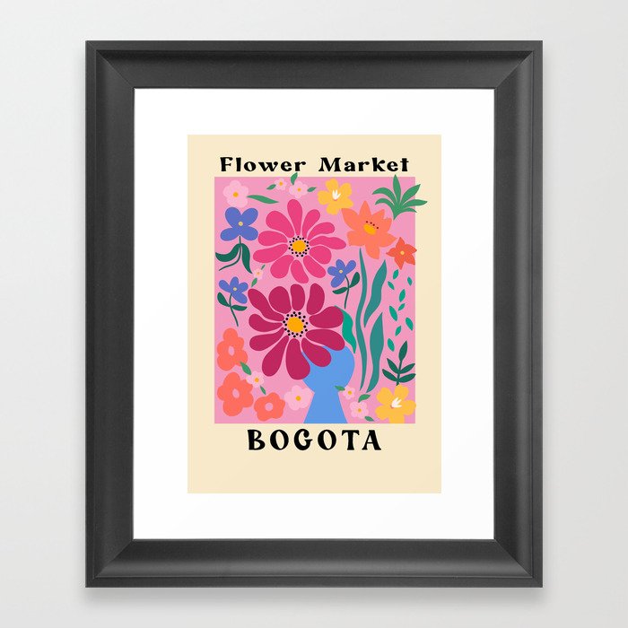 Flower Market Bogota Framed Art Print