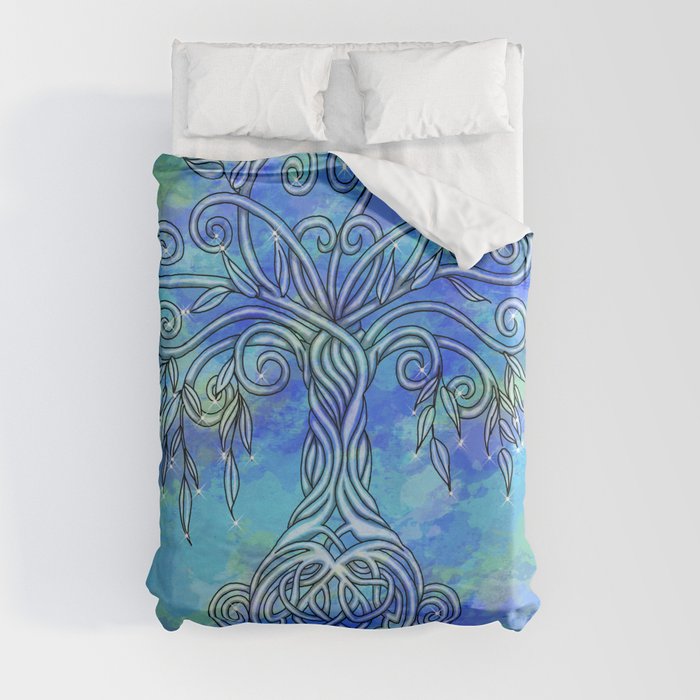 Celtic Tree of Life Sky Colored Duvet Cover