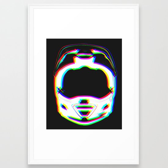 Glitchy Mtn Bike Helmet Framed Art Print by grahamedwards ...