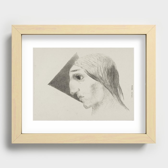 Madness, plate six from To Edgar Poe by Odilon Redon Recessed Framed Print