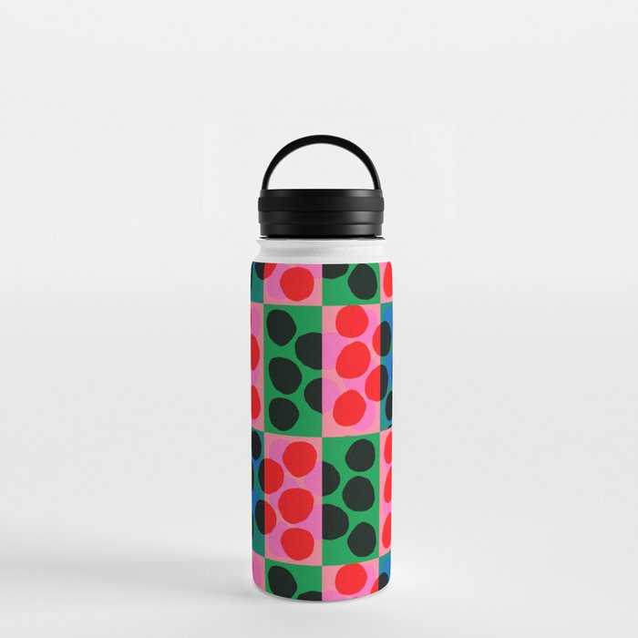 Abstract Modern Psychedelic Dots Hot Pink Water Bottle