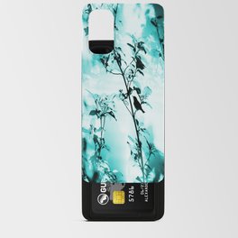 Silhouette of songbird on a branch in turquoise variation #decor #society6 #buyart Android Card Case