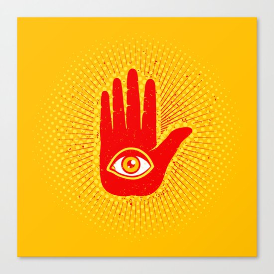 Hand and eye Canvas Print