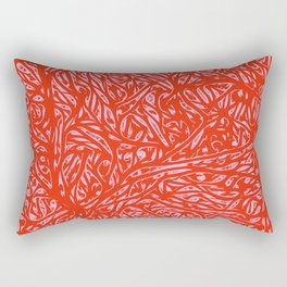 Summer Red Saffron - Abstract Botanical Nature Rectangular Pillow