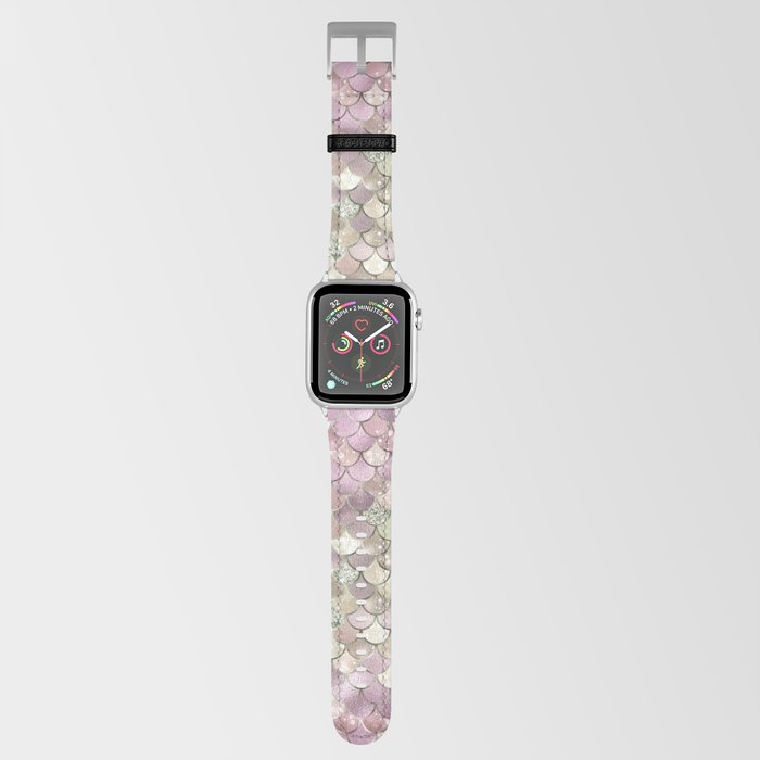 Pink Mermaid Pattern Metallic Glitter Apple Watch Band