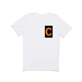 Letter C (Orange & Black) T Shirt