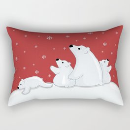 Polar Bear Family Rectangular Pillow
