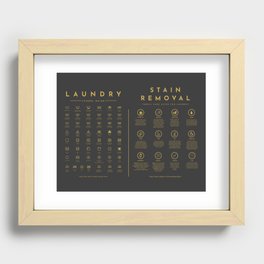 Laundry Symbols Guide Care with Stain Removal Instruction Gold Recessed Framed Print
