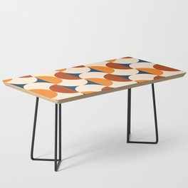 60s 70s Mid-Century Abstract Geometric Beans Pattern Coffee Table