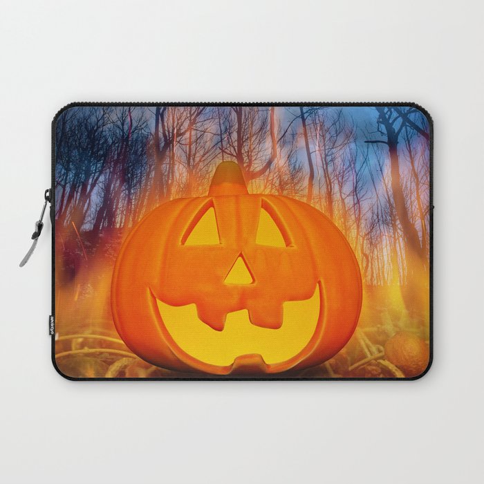Burning Halloween Pumpkin Laptop Sleeve