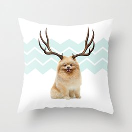 Puppy&Antlers Throw Pillow