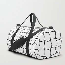 Black minimal geometrical liquid square pattern Duffle Bag