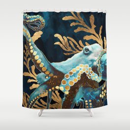 Indigo Octopus Shower Curtain