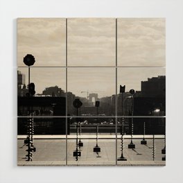 Modernism in Paris | La Défense, financial district | Triumphal arch in black and white Wood Wall Art