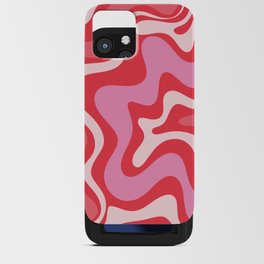 Retro Liquid Swirl Abstract Pattern Cherry Red Pink iPhone Card Case