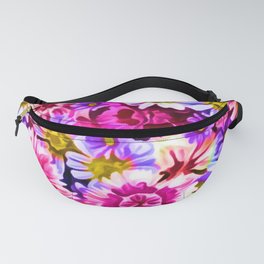 Flowers drawing in chalk style Fanny Pack