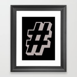 Big Hashtag Framed Art Print