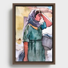 Hard-worker Village Woman Art Print Framed Canvas