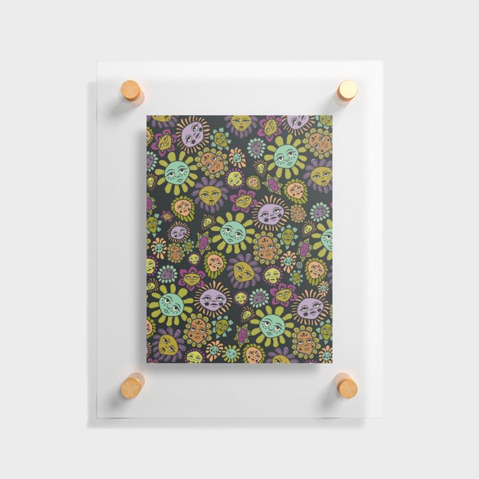 flower faces up close Floating Acrylic Print