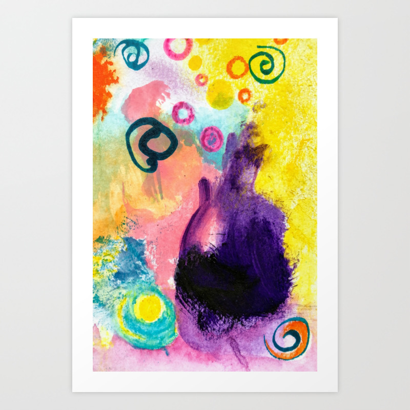Purple Cat Abstract Painting Art Print By Evazmatlikova Society6