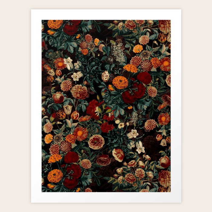 EXOTIC GARDEN - NIGHT XXI Art Print by Burcu Korkmazyurek | Society6