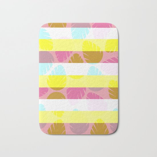 Tropical stripes Bath Mat